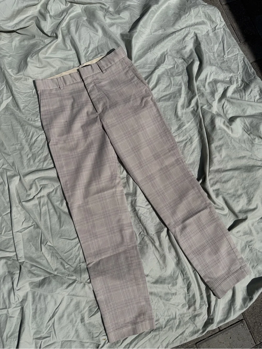 H&M Light Gray Plaid Men's Dress Pants
